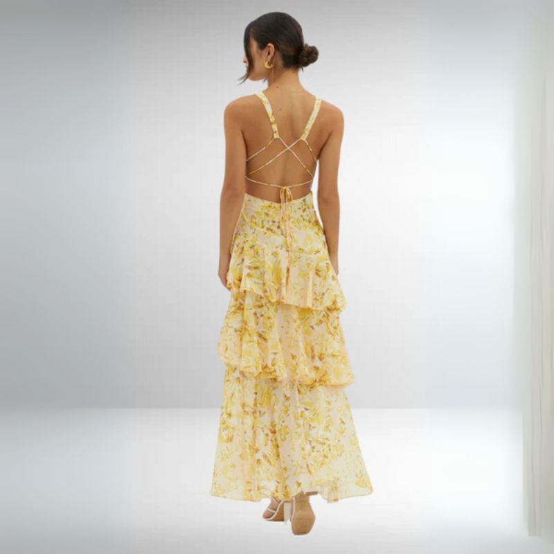 Women’s Tiered V-Neck Maxi Dress