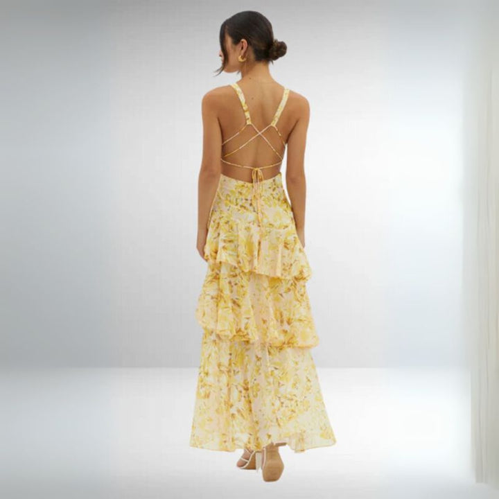 Women’s Tiered V-Neck Maxi Dress