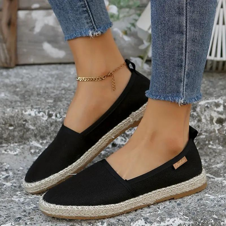 Women’s Espadrille Slip-On Loafers with Woven Trim