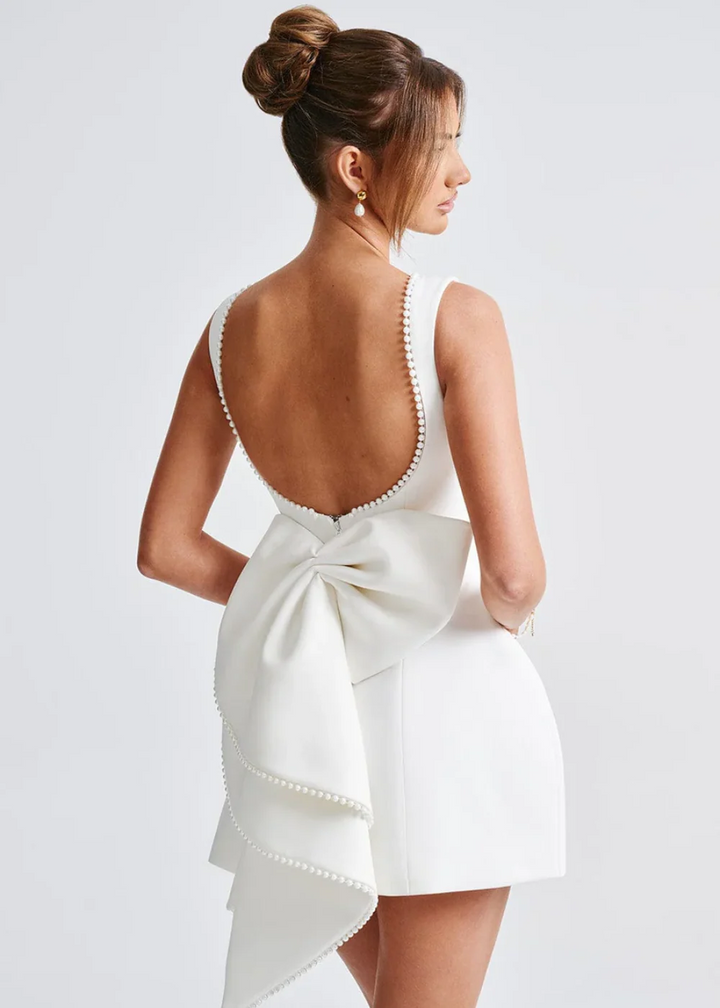 Women’s Pearl-Embellished Mini Party Dress