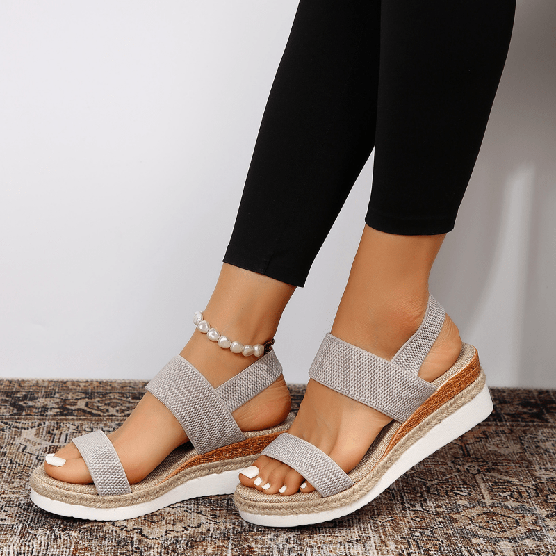 Women’s Platform Sandals with Wide Elastic Straps
