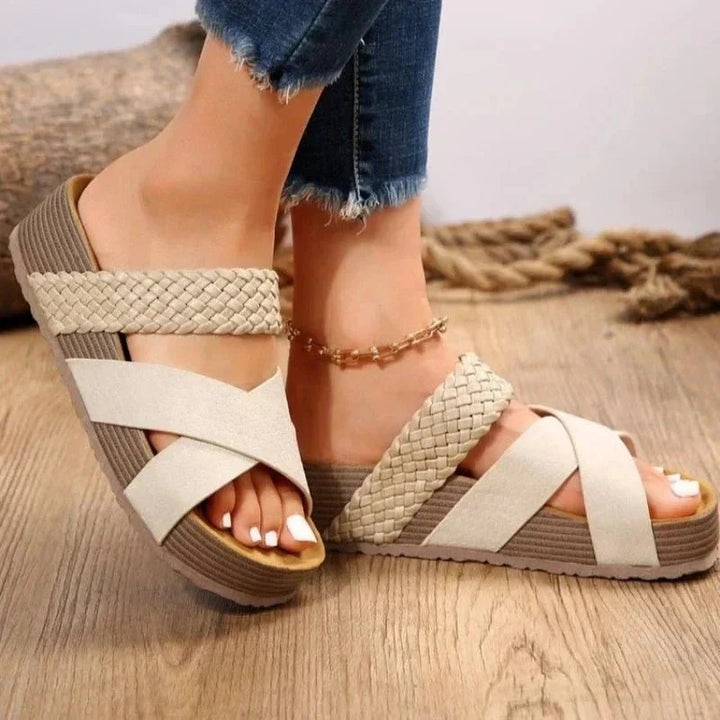 Women’s Platform Sandals with Braided Straps