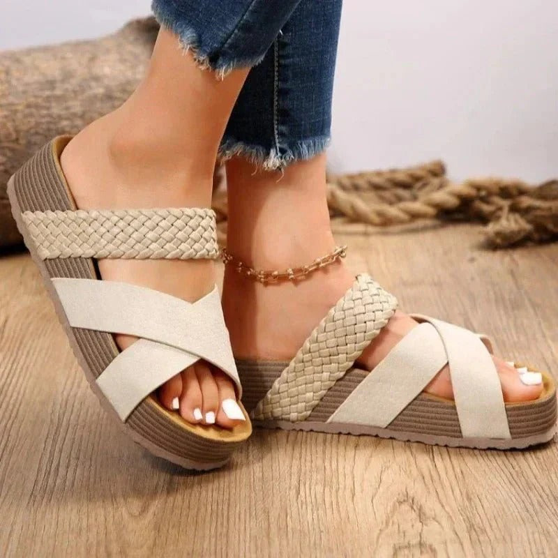 Women’s Platform Sandals with Braided Straps