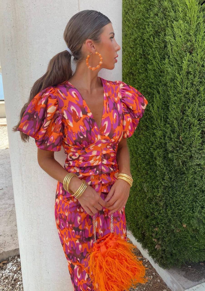 Women’s Puff-Sleeve Maxi Dress