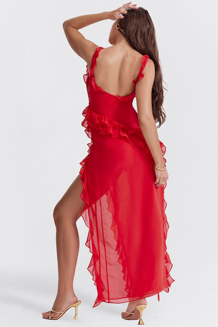 Women’s Ruffle Evening Dress | Maxi