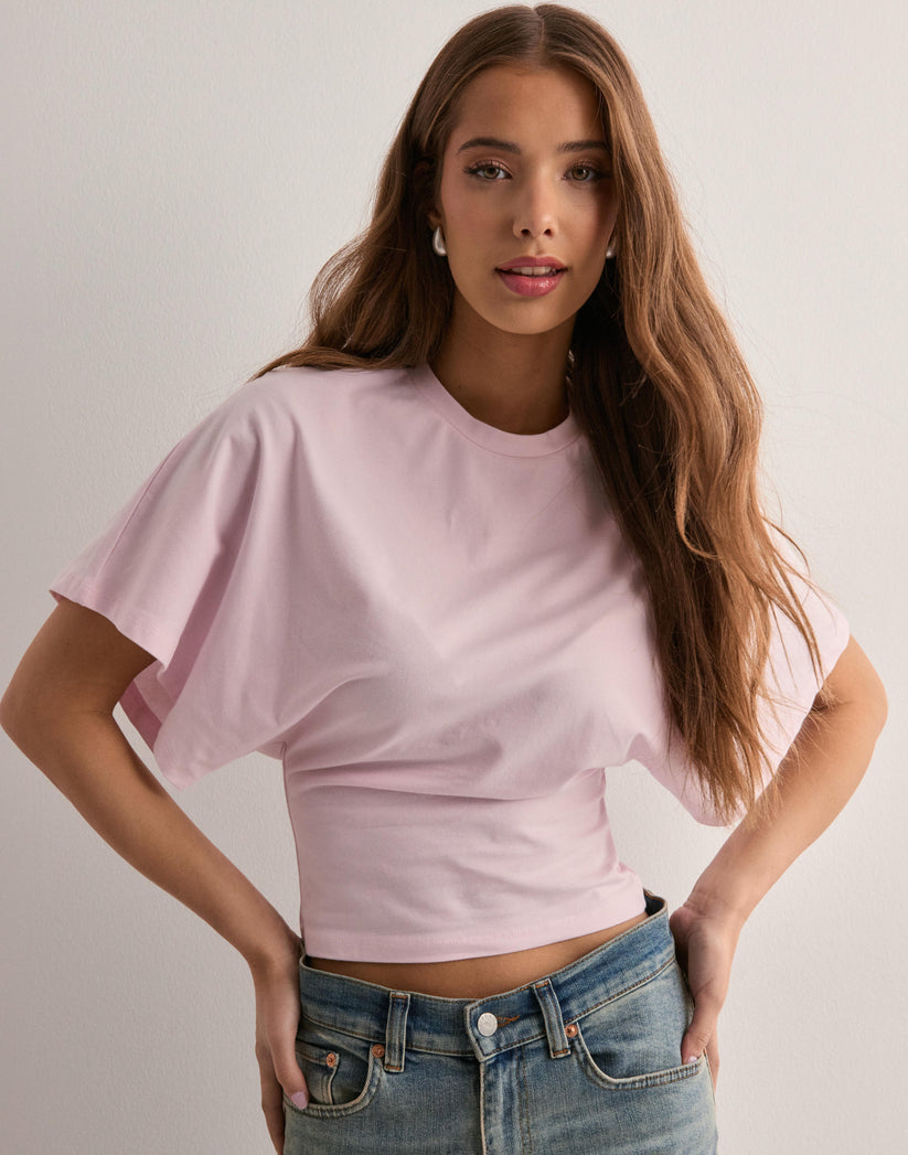 Women’s Flutter-Sleeve Top with Cinched Waist