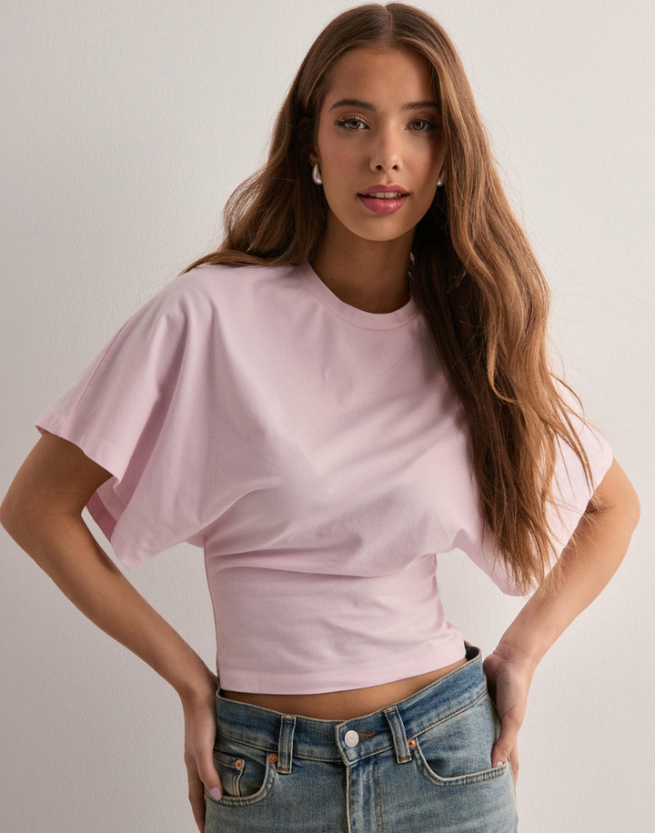 Women’s Flutter-Sleeve Top with Cinched Waist