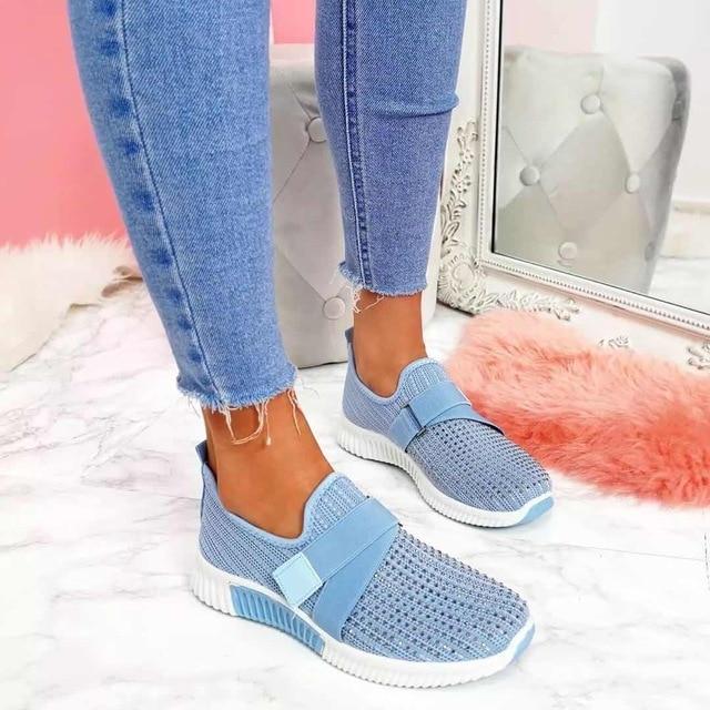 Women’s Slip-On Sneakers with Hook-and-Loop Strap