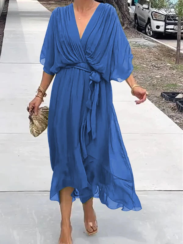 Women’s V-Neck Wrap-Style Occasion Dress