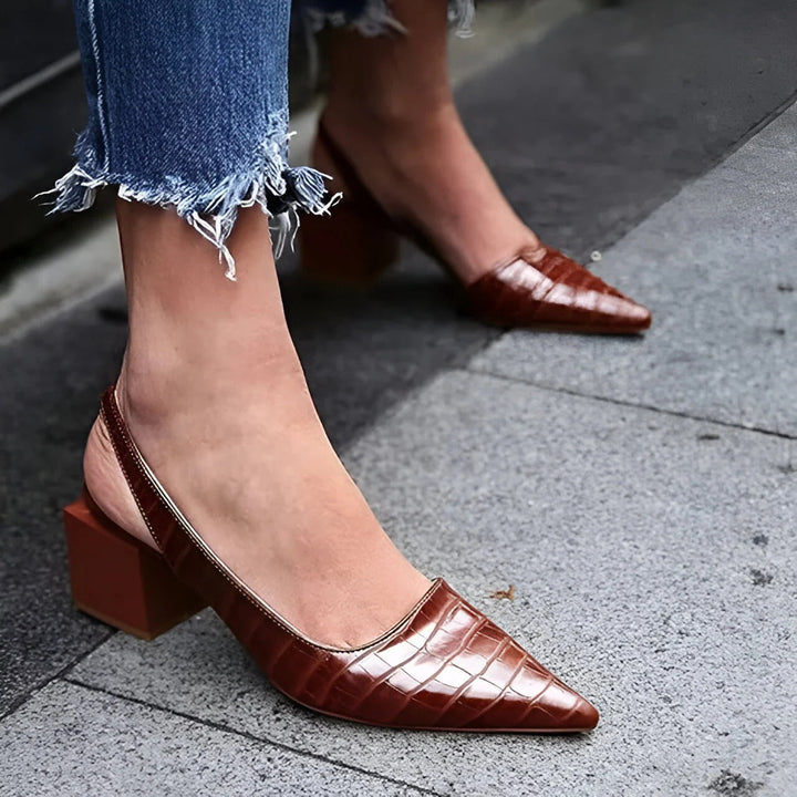 Women’s Slingback Pointed Toe with Block Heels