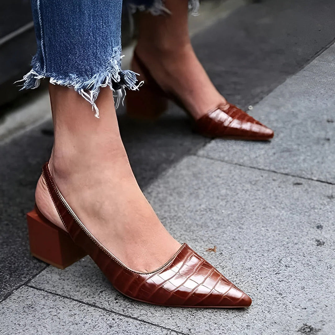 Women’s Slingback Pointed Toe with Block Heels