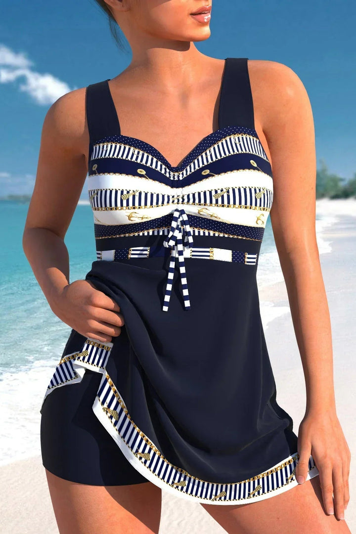Women’s Tie-Front Swim Dress with Built-In Shorts
